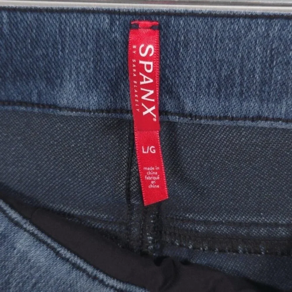 SPANX Jean-ish Ankle Leggings Women's LARGE Stretch Pull-On Pants 20018R‎